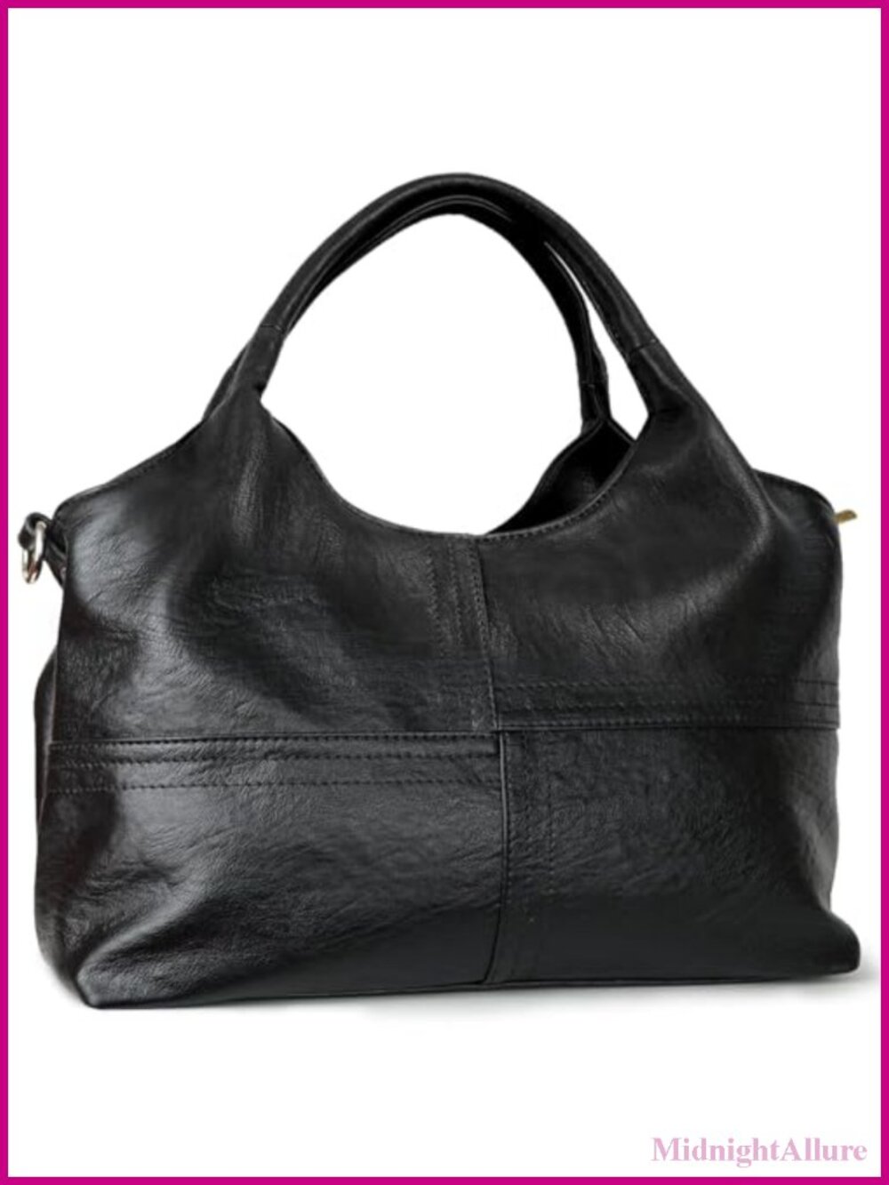 Vegan Leather Tote Hobo Bag with Detachable Satchel Strap Two-Handle